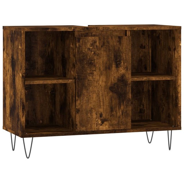 vidaXL Waschbeckenunterschrank Badschrank Räuchereiche 80x33x60 cm Holzwerk günstig online kaufen