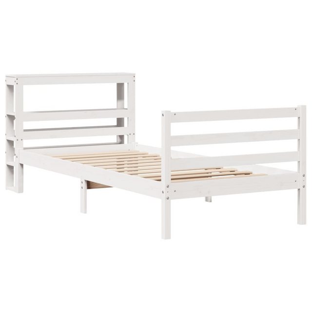 vidaXL Bett Massivholzbett ohne Matratze Weiß 90x200 cm Kiefernholz günstig online kaufen