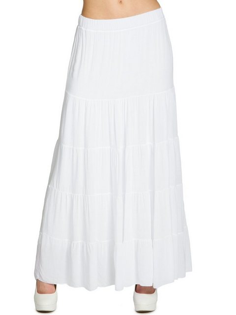 Caspar Faltenrock RO020 langer eleganter Damen Maxi Sommer Rock günstig online kaufen