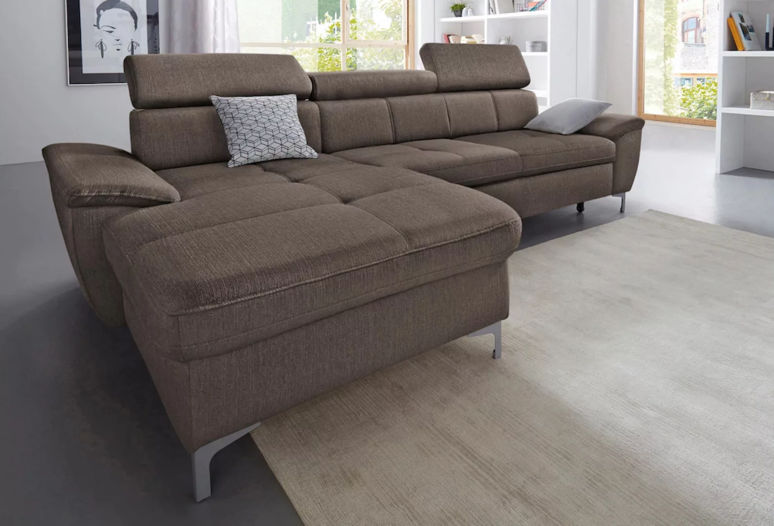 exxpo - sofa fashion Ecksofa Azzano, wahlweise mit Bettfunktion und Bettkas günstig online kaufen