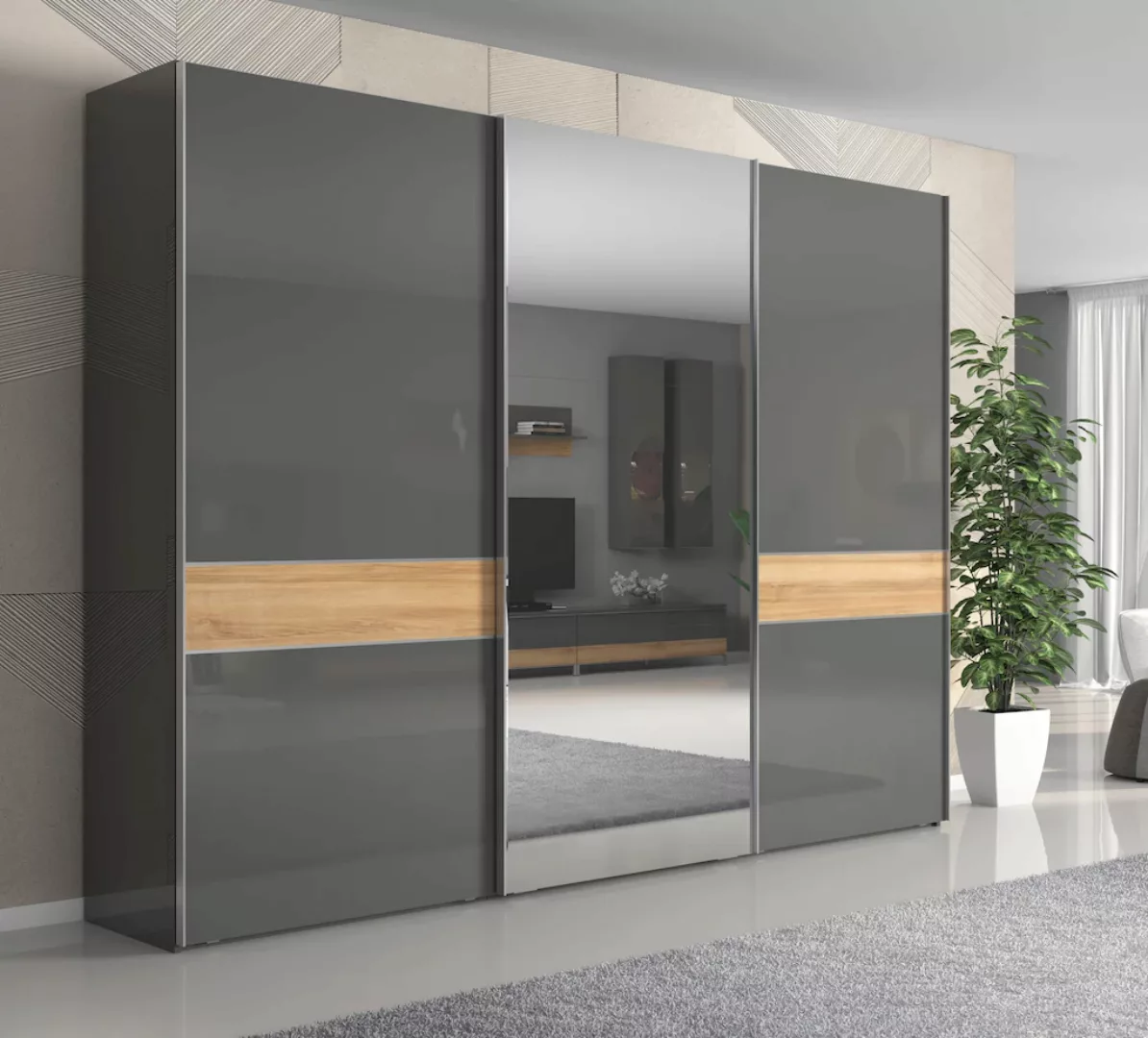 Places of Style Schwebetürenschrank "Onyx", Spiegelschrank hochwertig UV la günstig online kaufen