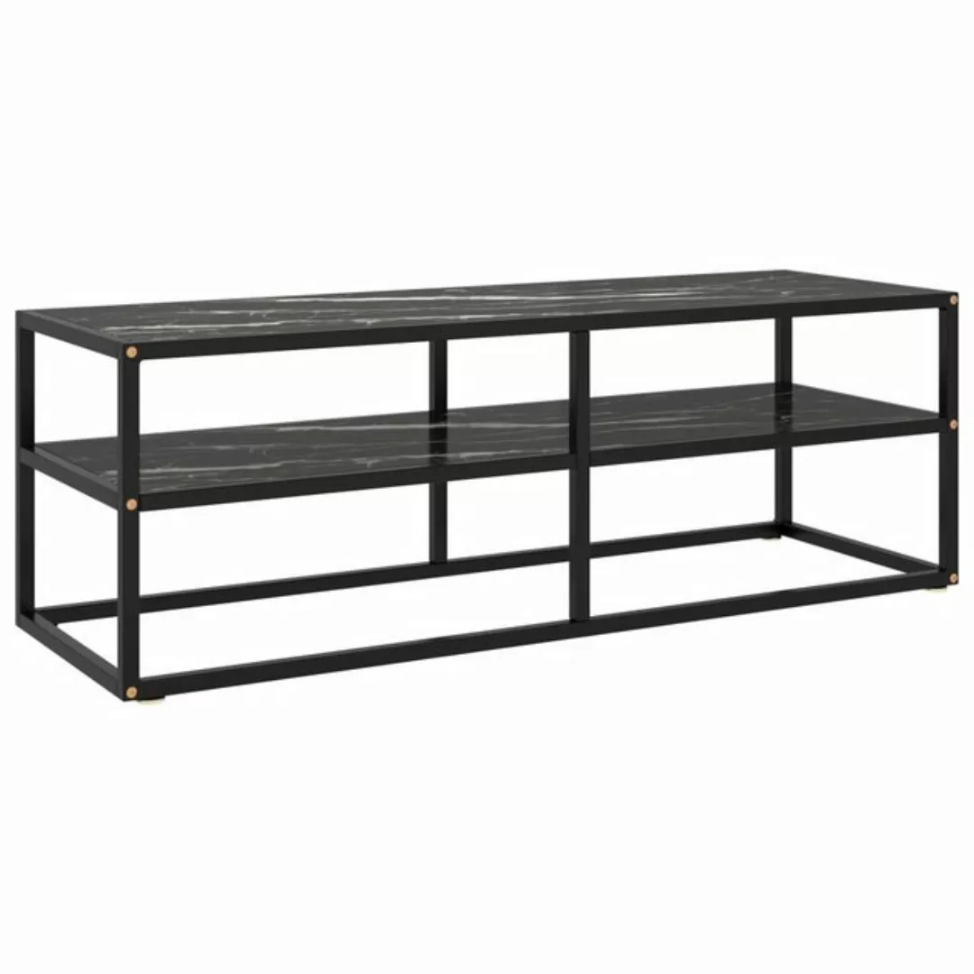 vidaXL TV-Schrank TV-Schrank Schwarz mit Schwarzer Marmor-Optik Glas 120x40 günstig online kaufen