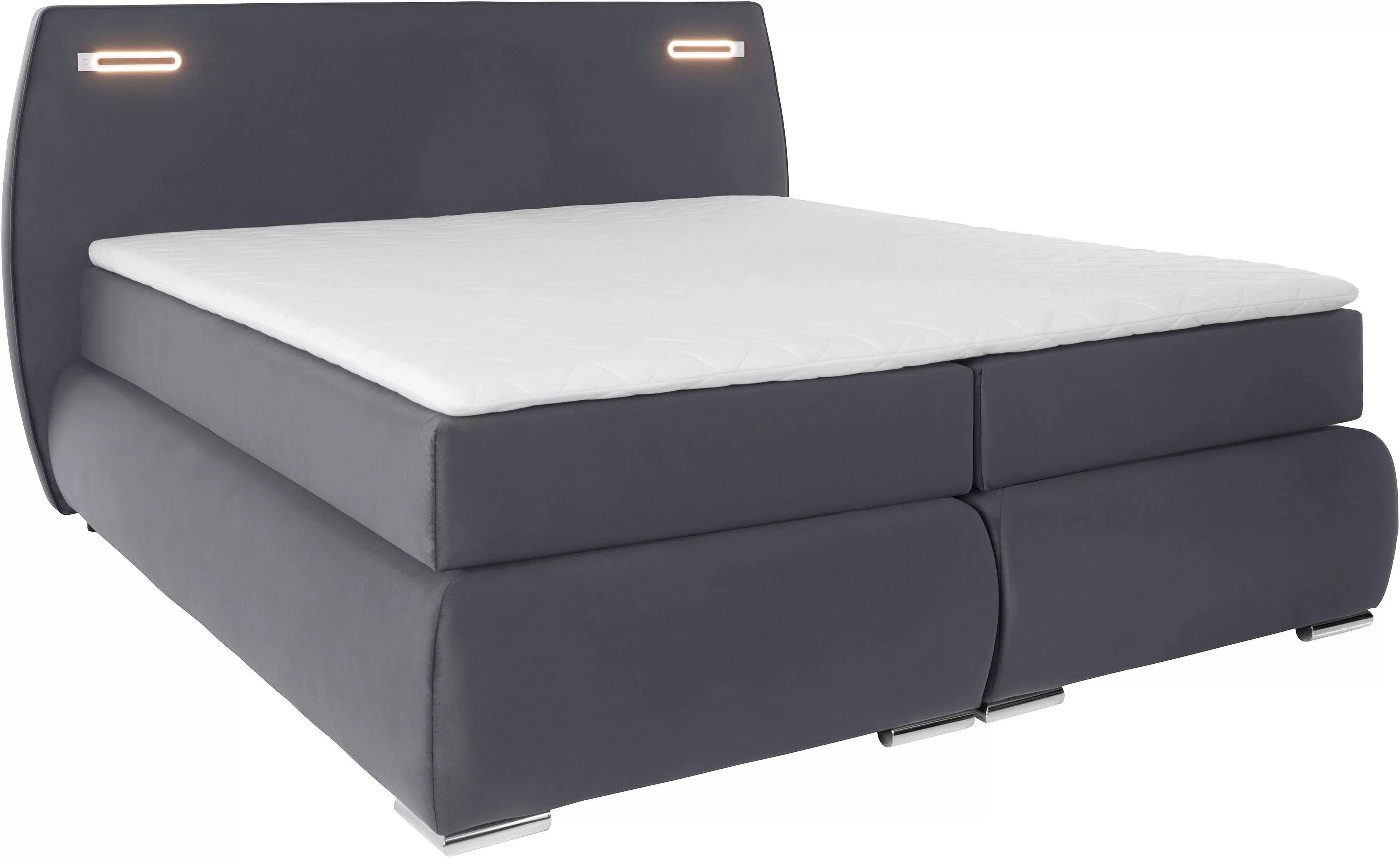 INOSIGN Boxspringbett "Black & White", incl. LED Beleuchtung, 3 Härtegrade günstig online kaufen