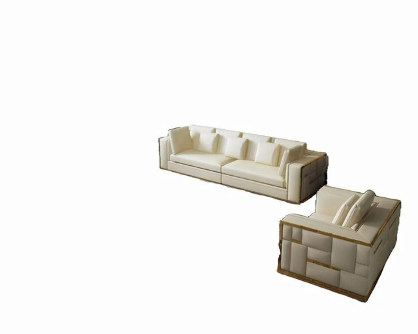 JVmoebel Sofa Weiße Wohnlandschaft Garnitur Design Modern Sofagarnitur 3+2+ günstig online kaufen