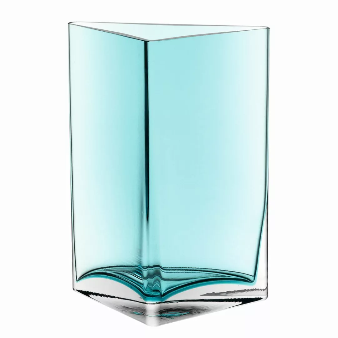 home24 Leonardo Vase Centro II Dreieckig Türkis Kristallglas 18x23x10 cm (B günstig online kaufen