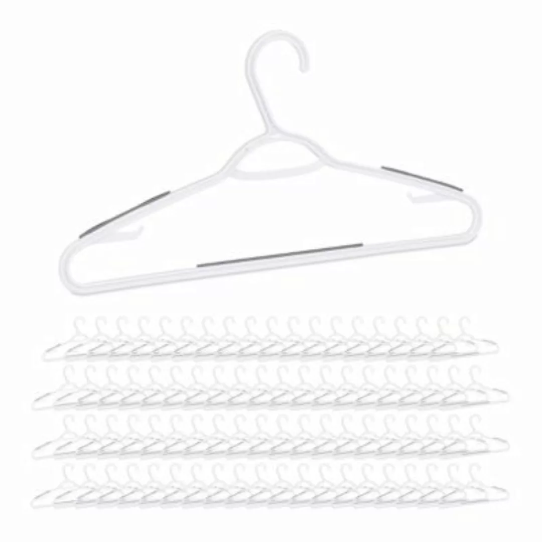 relaxdays 80 x Antirutsch Kleiderbügel weiß günstig online kaufen