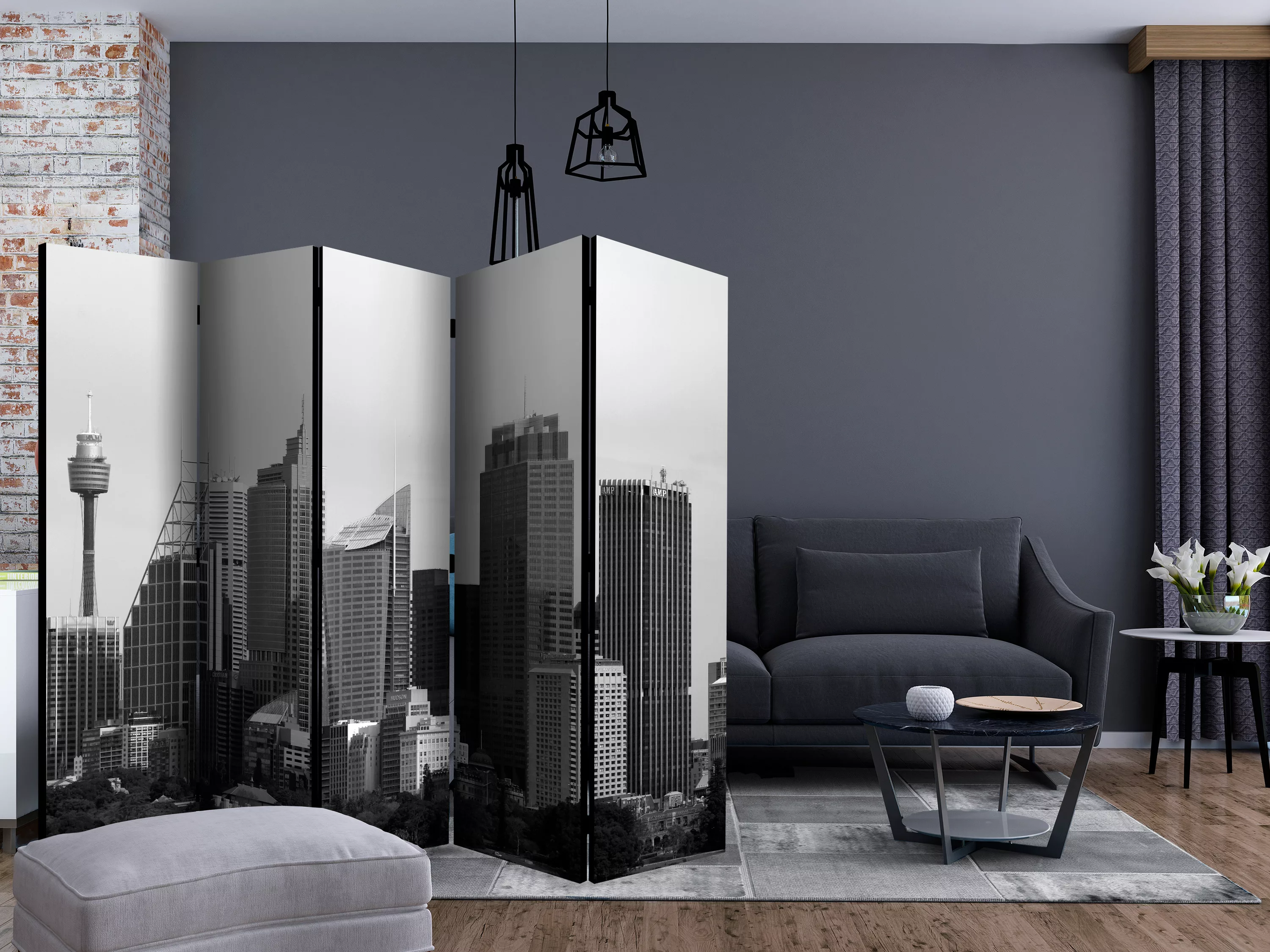 5-teiliges Paravent - Skyscrapers In Sydney Ii [room Dividers] günstig online kaufen