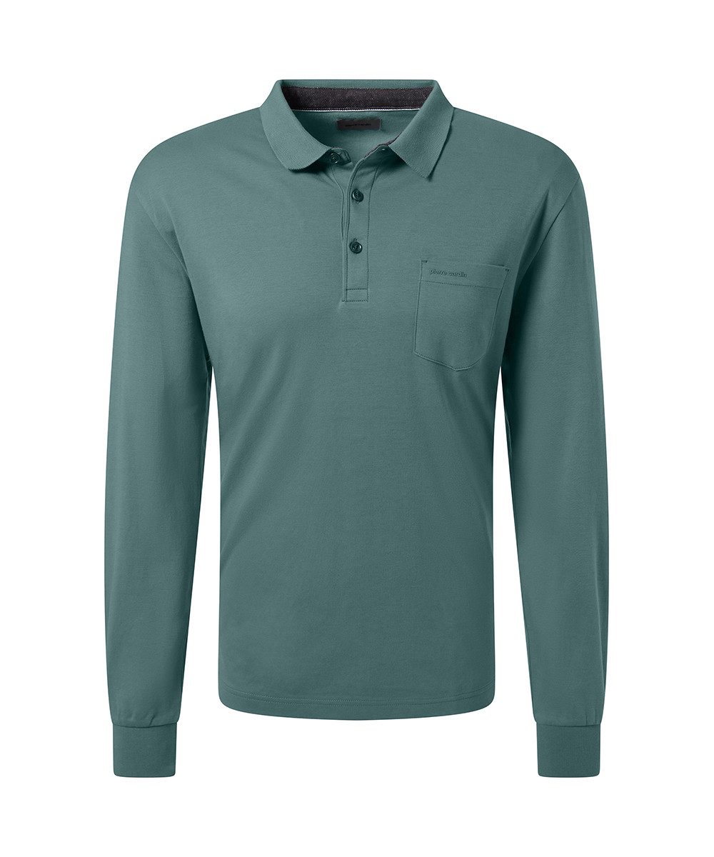 Pierre Cardin Langarm-Poloshirt Brusttasche mit Marken- günstig online kaufen