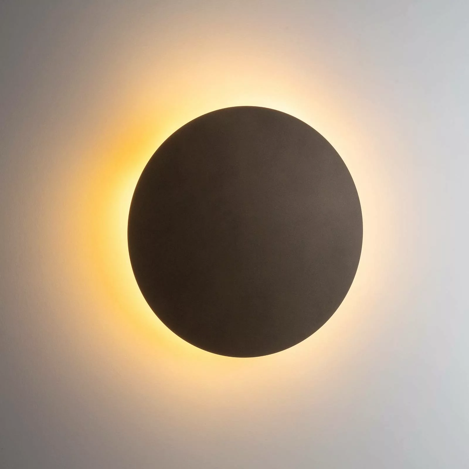 Wandleuchte Luna, braun, indirektes Licht, Ø 30 cm, Stahl günstig online kaufen