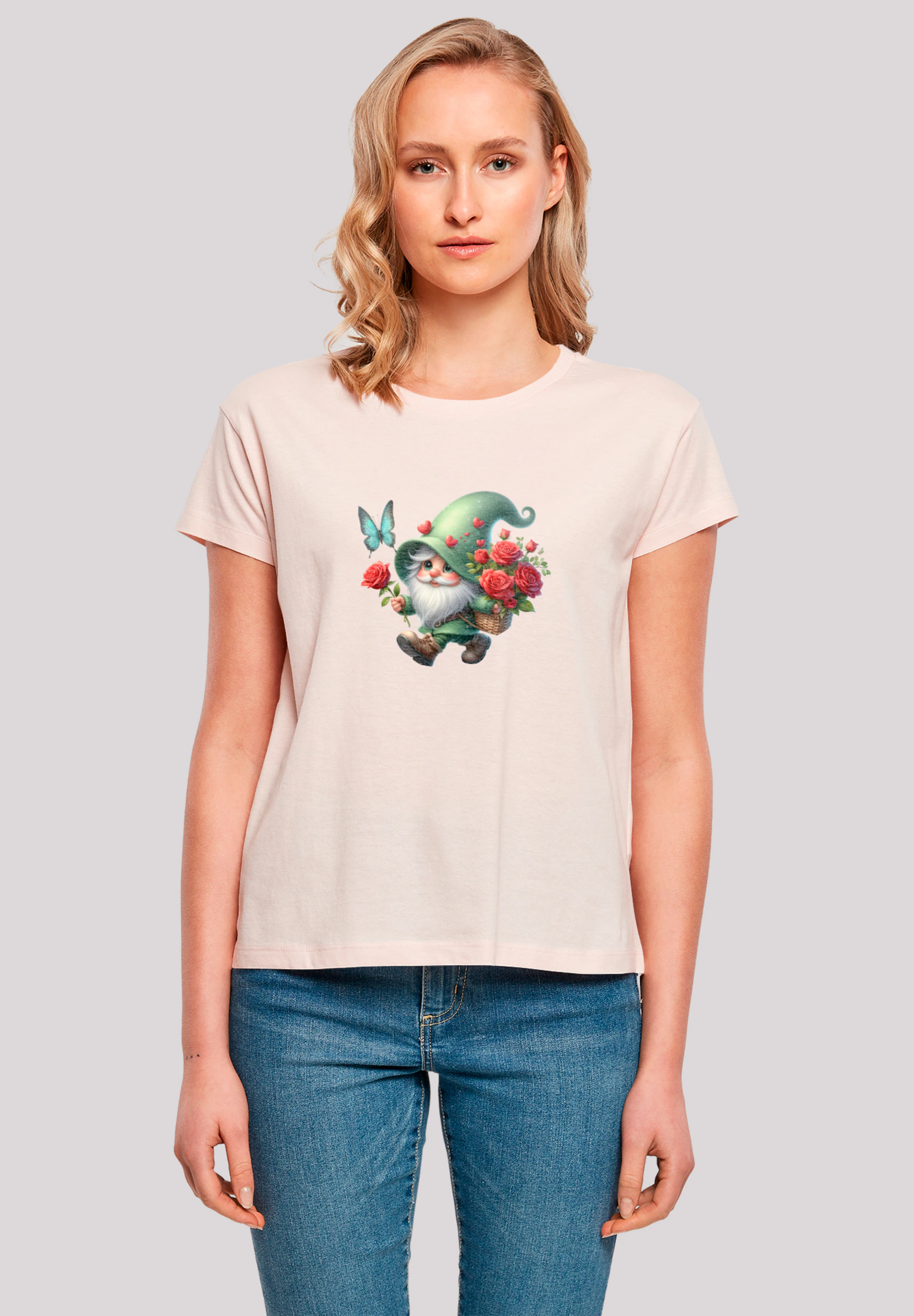 F4NT4STIC T-Shirt "Gnom Frühling Blumen Schmetterling", Premium Qualität günstig online kaufen