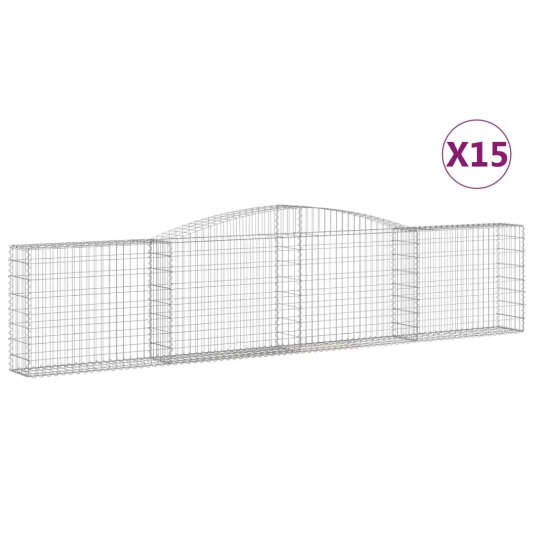 Vidaxl Gabionen Mit Hochbogen 15 Stk. 400x30x80/100cm Verzinktes Eisen günstig online kaufen