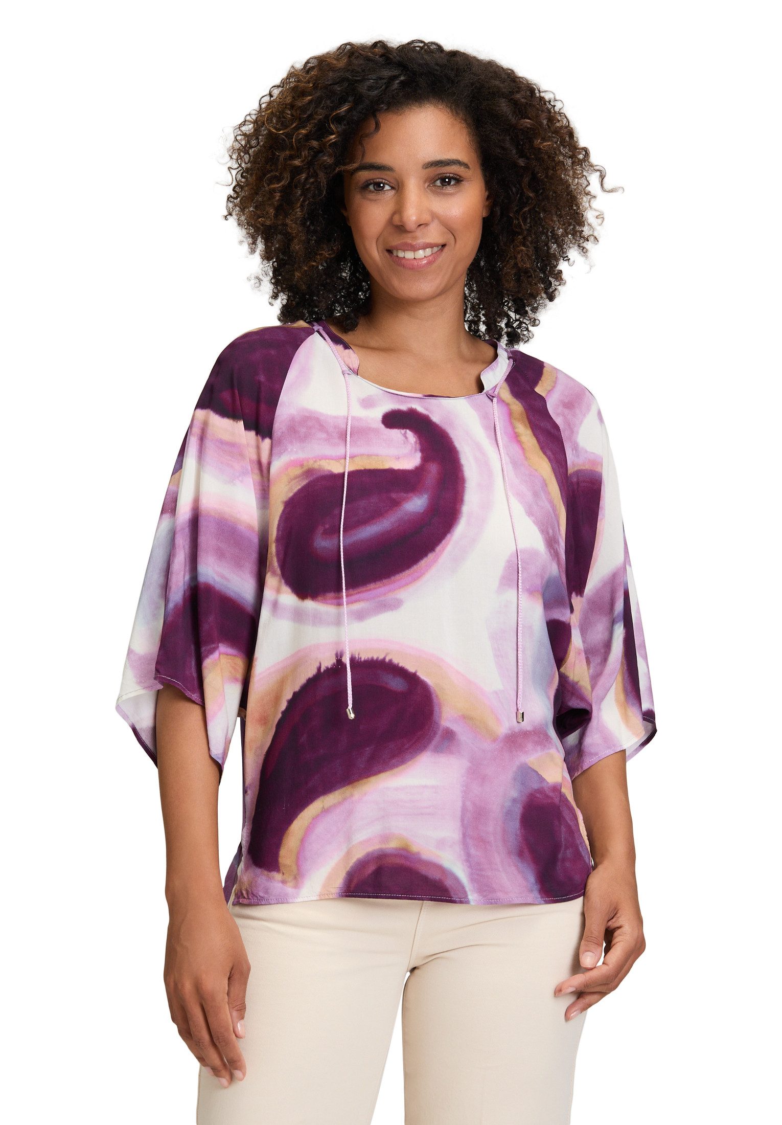 Cartoon Schlupfbluse "Cartoon Damen Casual-Bluse mit Muster" günstig online kaufen