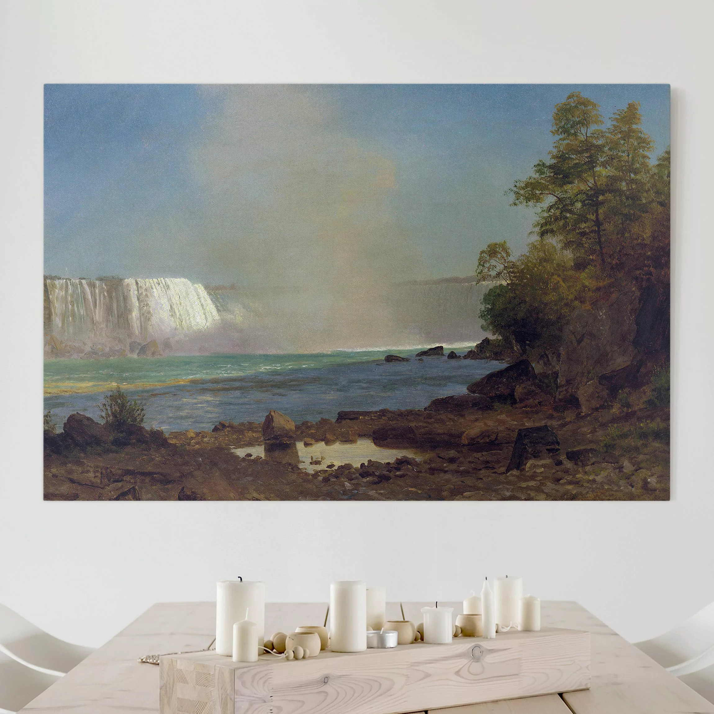 Leinwandbild Kunstdruck - Querformat Albert Bierstadt - Niagarafälle günstig online kaufen