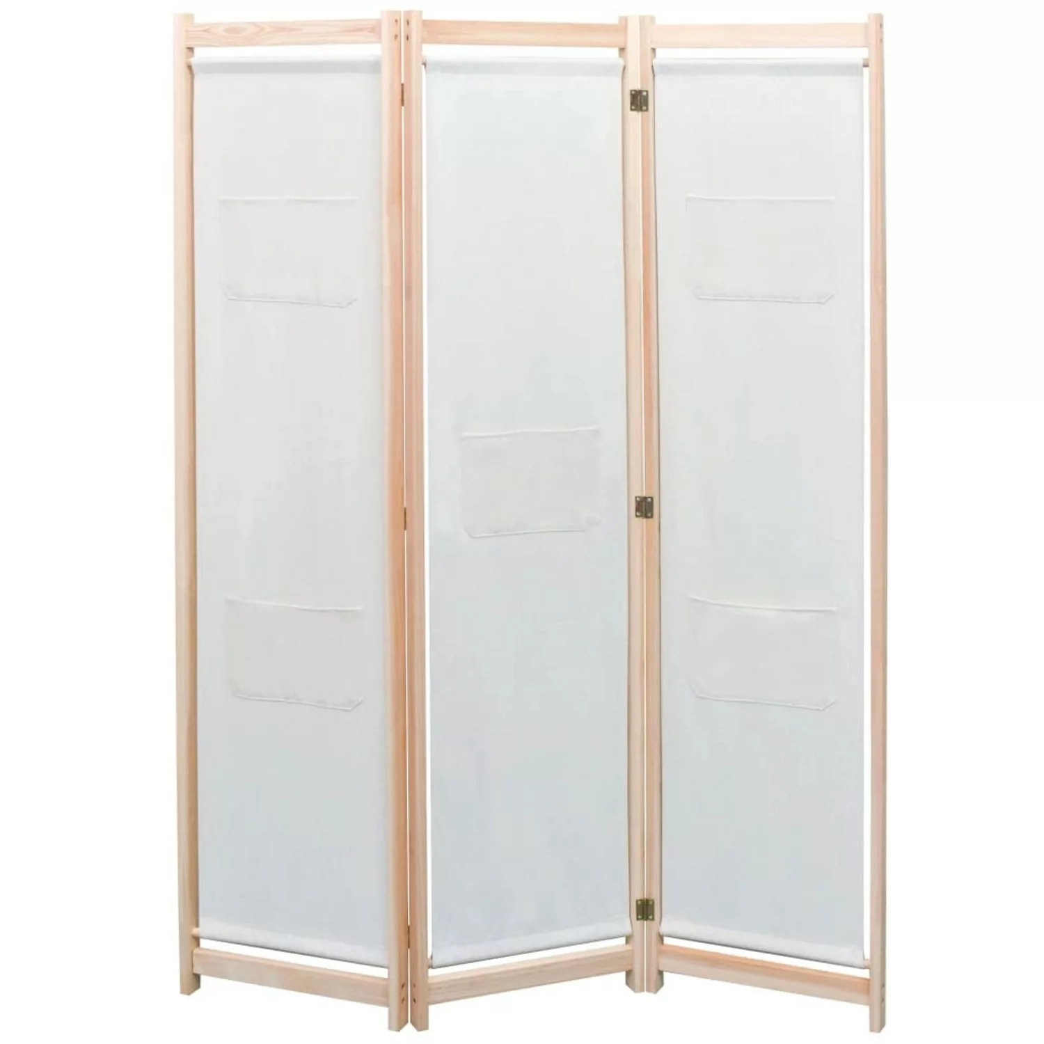 3-teiliger Raumteiler Creme 120 X 170 X 4 Cm Stoff günstig online kaufen