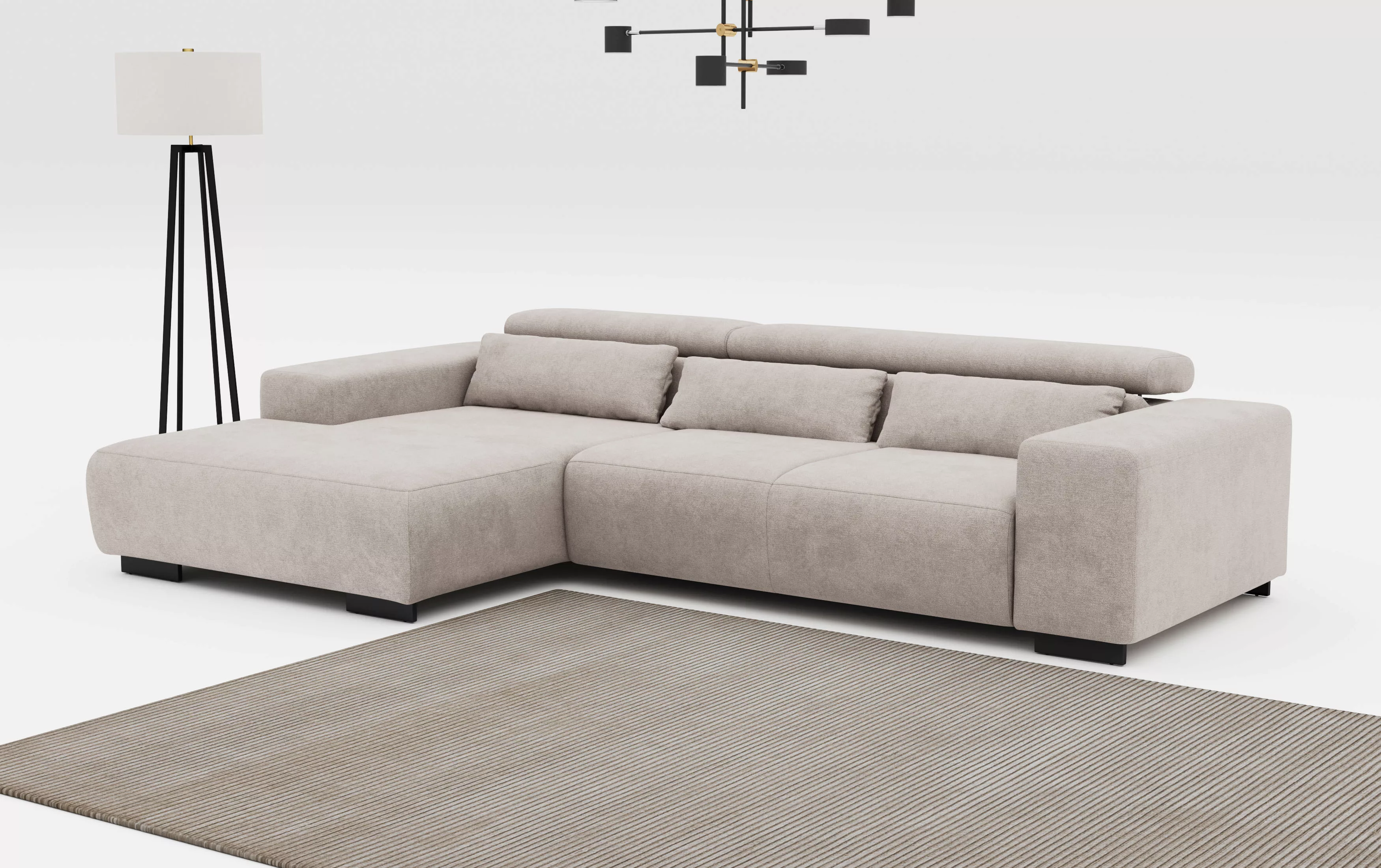 COTTA Ecksofa "Side L-Form, mit Kopfteilverstellung und Zierkissen", option günstig online kaufen