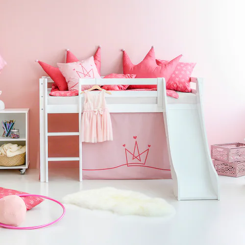 Hoppekids Hochbett ""Princess"", Rutsche & Vorhang Rosa und viel Auswahl günstig online kaufen