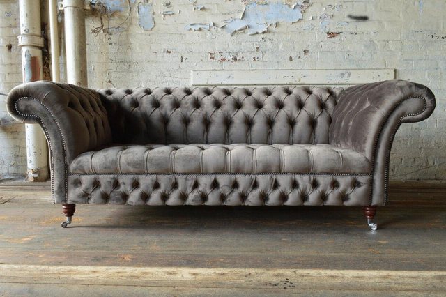 Xlmoebel Chesterfield-Sofa Chesterfield Originale Polstercouch aus Mikrofas günstig online kaufen