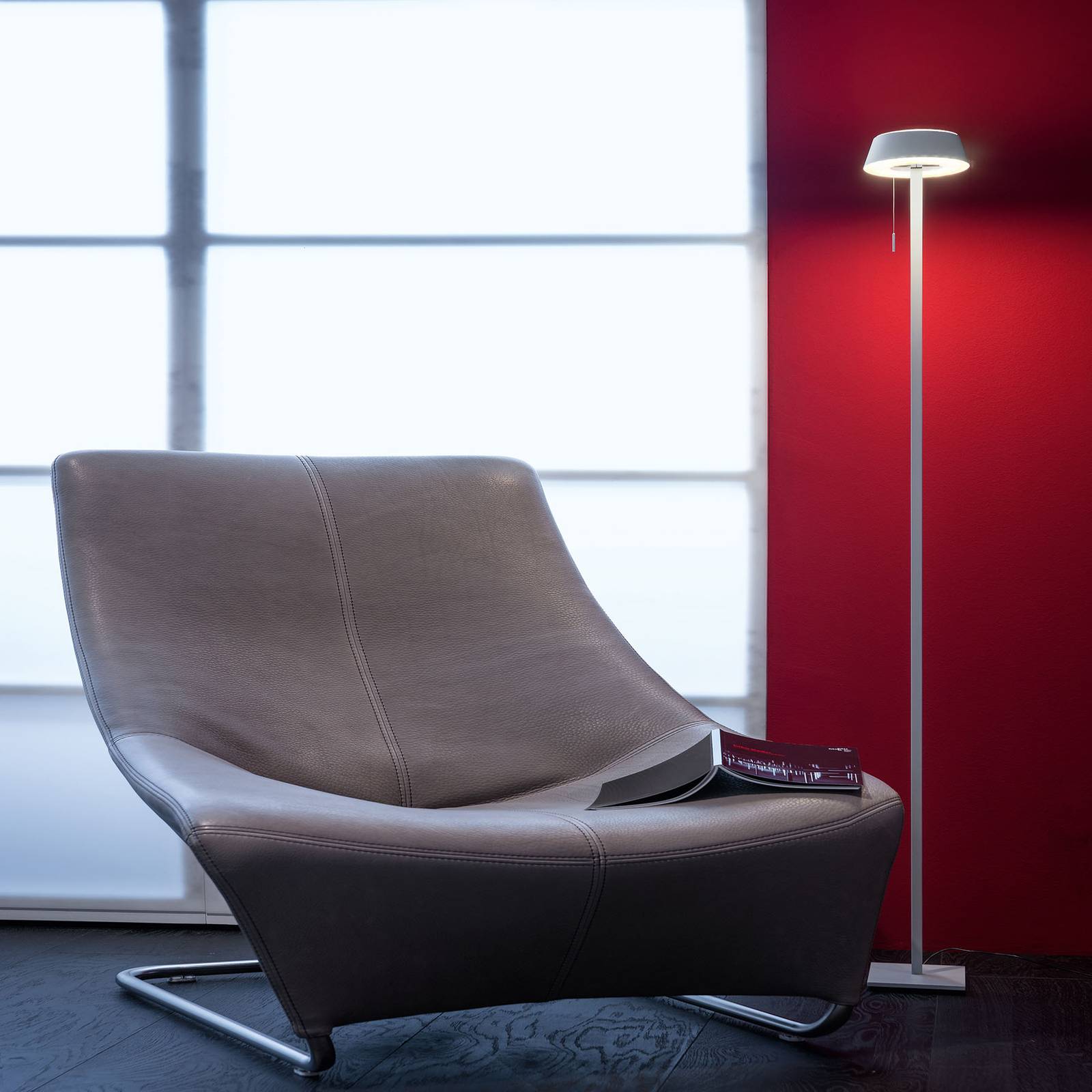 OLIGO Glance LED-Stehlampe grau matt günstig online kaufen