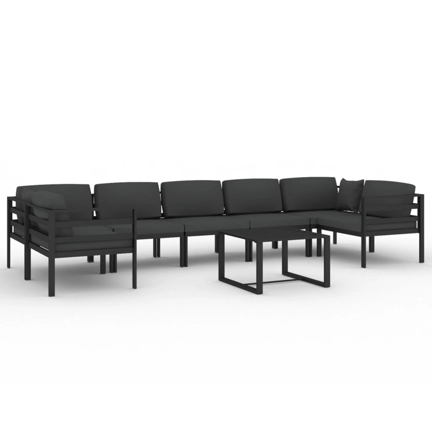 Vidaxl 8-tlg. Garten-lounge-set Mit Kissen Aluminium Anthrazit günstig online kaufen