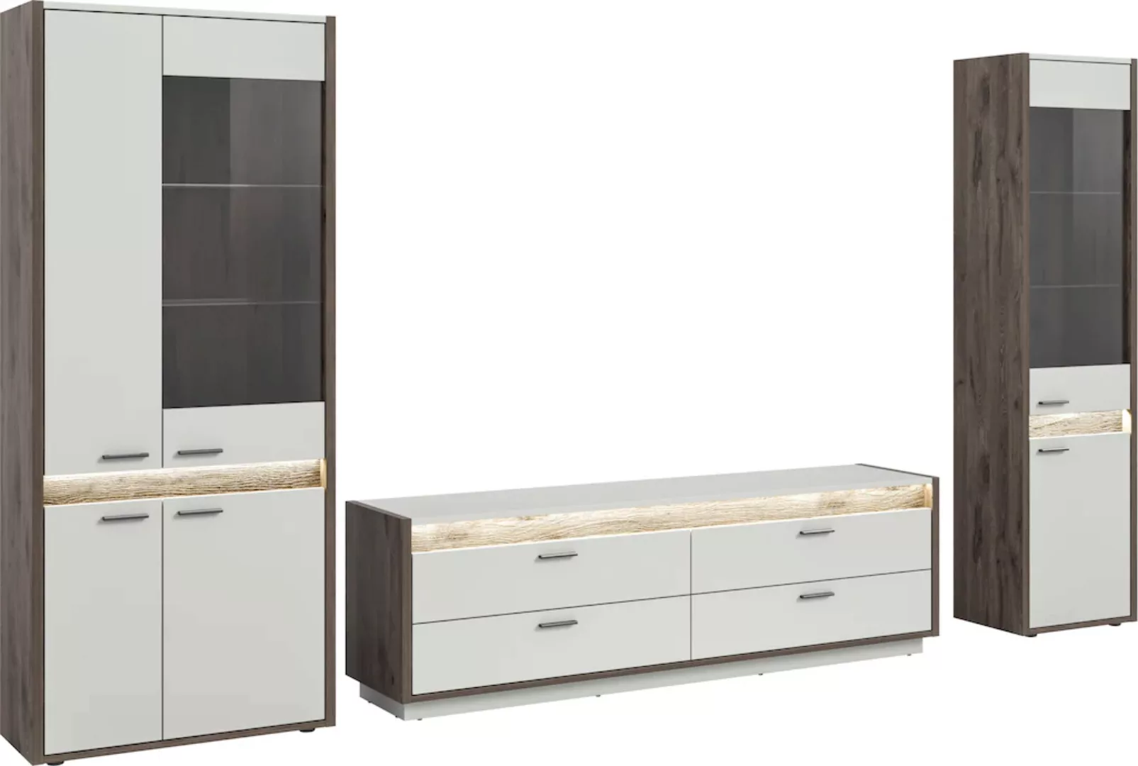 INOSIGN Wohnwand "Treviso, Breite 350 cm, bestehend aus: 2x Vitrine und 1x günstig online kaufen