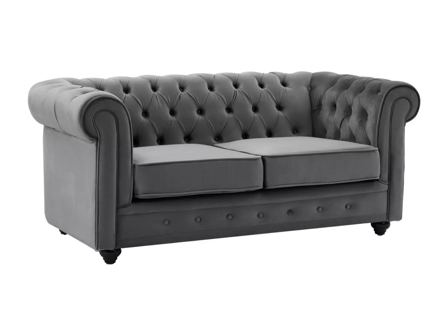 Sofa 2-Sitzer - Samt - Anthrazit - CHESTERFIELD günstig online kaufen