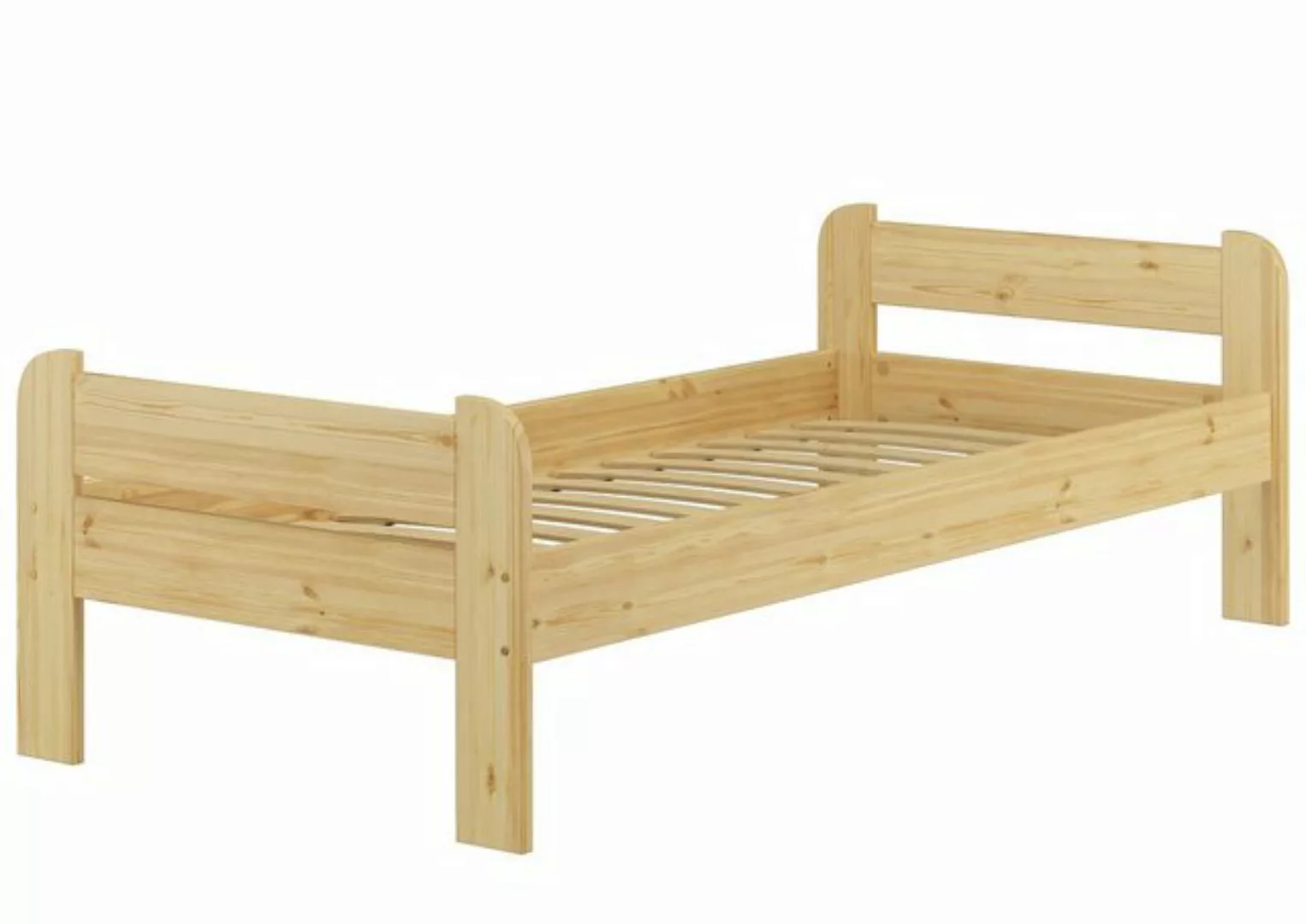 ERST-HOLZ Bett Einzelbett mit Kopf- und Fußteil Kiefer 90x200 mit Federleis günstig online kaufen