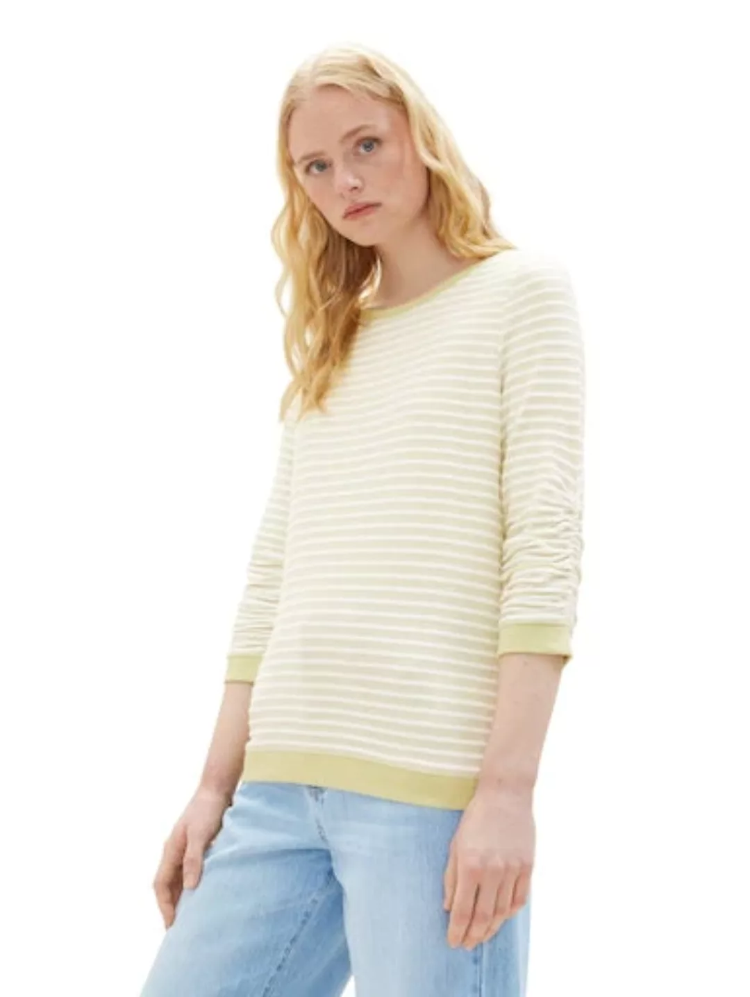 TOM TAILOR Denim Sweatshirt, mit strukturierten Streifen günstig online kaufen