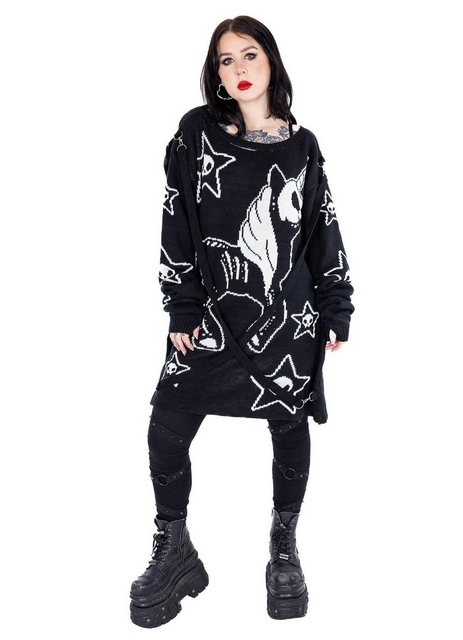 Cupcake Cult Longpullover Dead Inside Skelett Strickpullover Zombie Einhorn günstig online kaufen