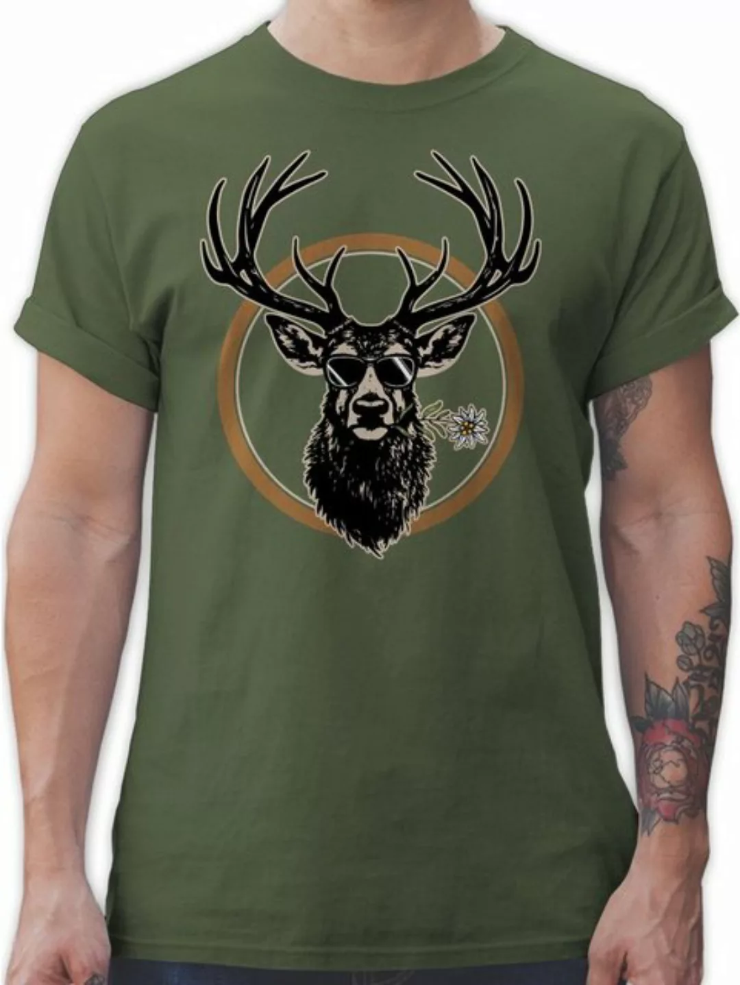 Shirtracer T-Shirt Cooler Hirsch Hirschgeweih Jäger Mode für Oktoberfest He günstig online kaufen