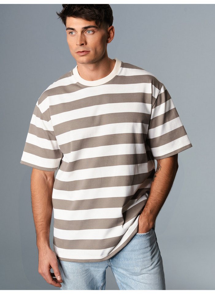 Trigema T-Shirt TRIGEMA Heavy Oversized T-Shirt mit Ringelmuster (1-tlg) günstig online kaufen