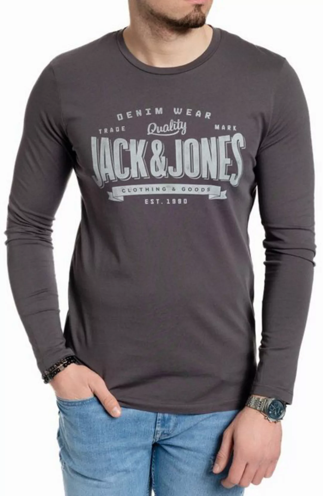 Jack & Jones Langarmshirt mit Print vorne günstig online kaufen