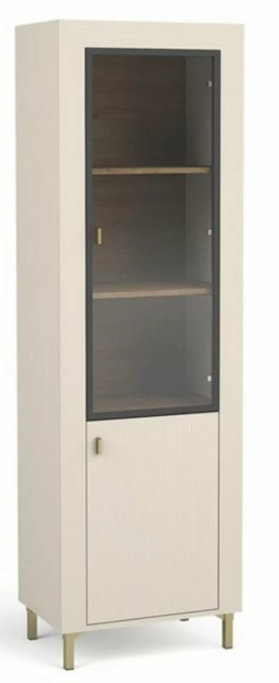 Compleo Vitrine Vitrinenschrank mit Glastüren, gerillte Front TRENDS günstig online kaufen