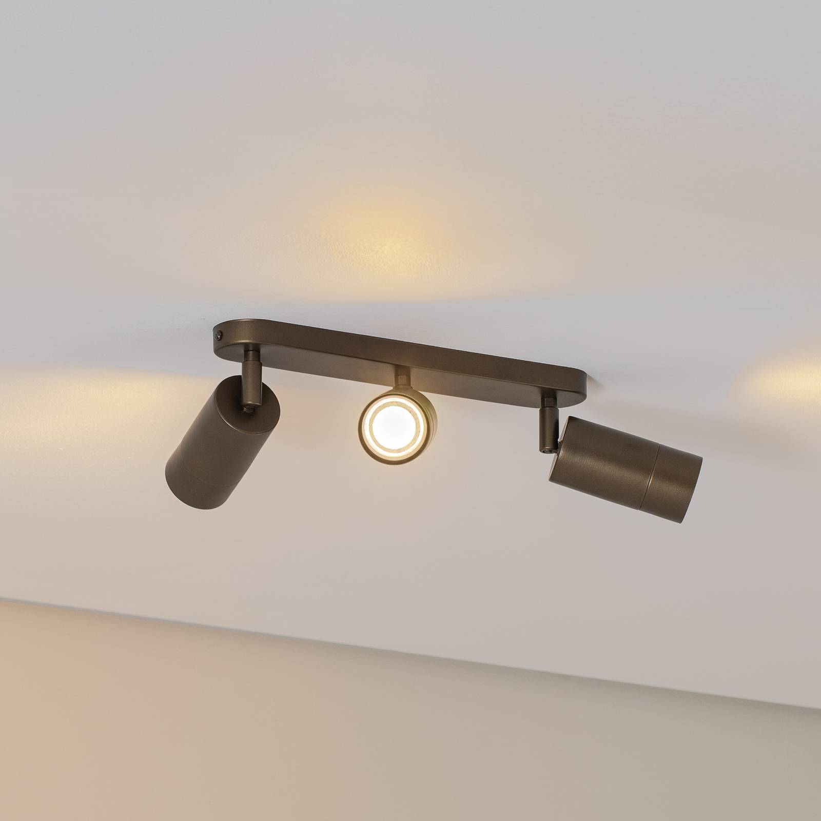Deckenstrahler Link, titan-goldfarben, Länge 33 cm, 3-flg. günstig online kaufen