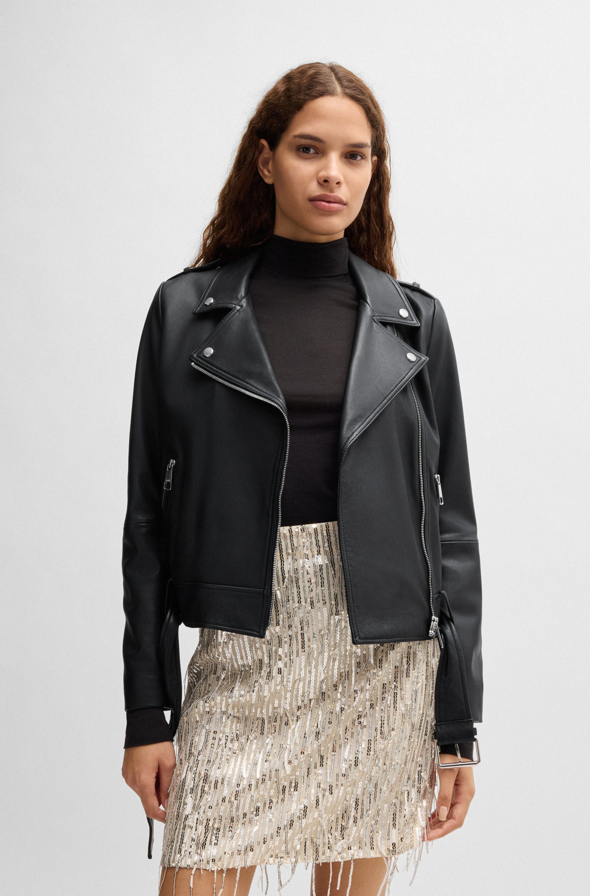 BOSS ORANGE Lederjacke Sameli Premium Damenmode günstig online kaufen