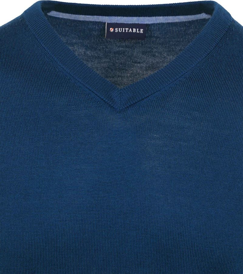 Suitable Merino Pullover V-Ausschnitt Indigo Blau - Größe XXL günstig online kaufen