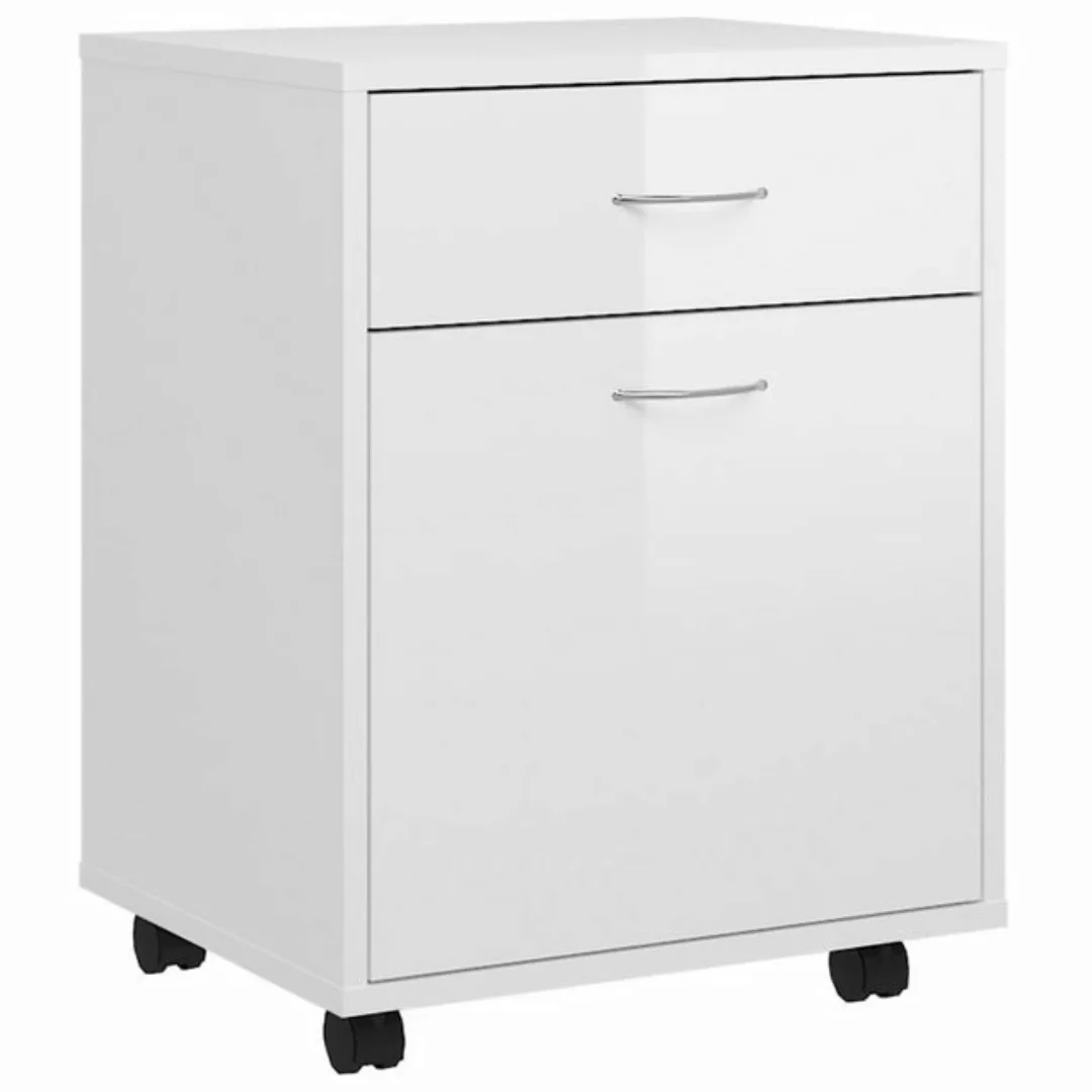 vidaXL Aktenschrank Rollschrank Hochglanz-Weiß 45x38x54 cm Spanplatte günstig online kaufen