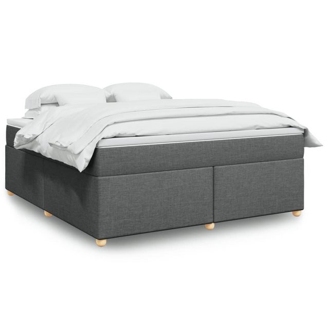 vidaXL Boxspringbett, Boxspringbett mit Matratze Dunkelgrau 180x200 cm Stof günstig online kaufen