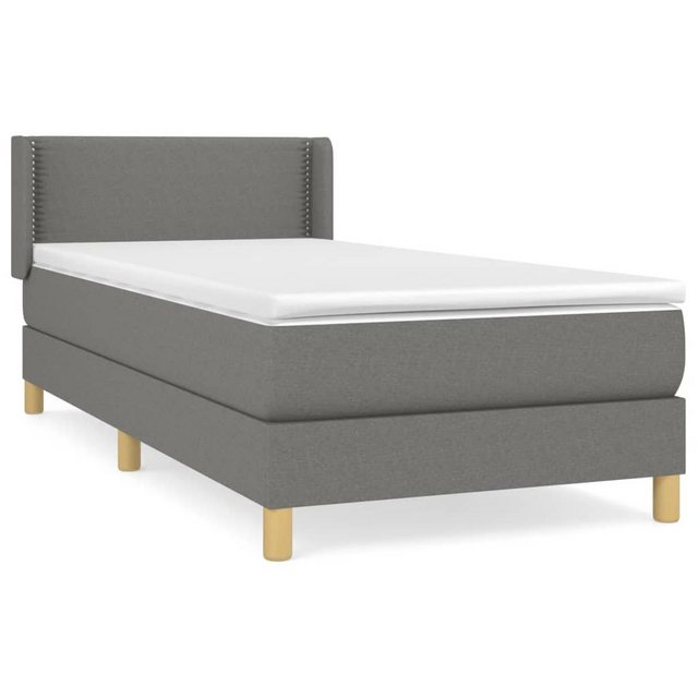 vidaXL Boxspringbett Boxspringbett mit Matratze Dunkelgrau 100x200 cm Stoff günstig online kaufen