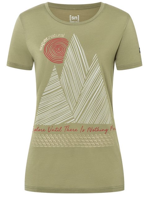 SUPER.NATURAL T-Shirt für Damen, Merino ETRETAT CLIFFS Berg Motiv, aktiv günstig online kaufen