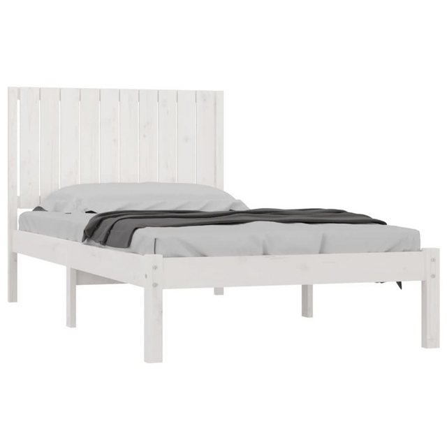 vidaXL Bett Massivholzbett ohne Matratze Weiß 100x200 cm Kiefernholz günstig online kaufen