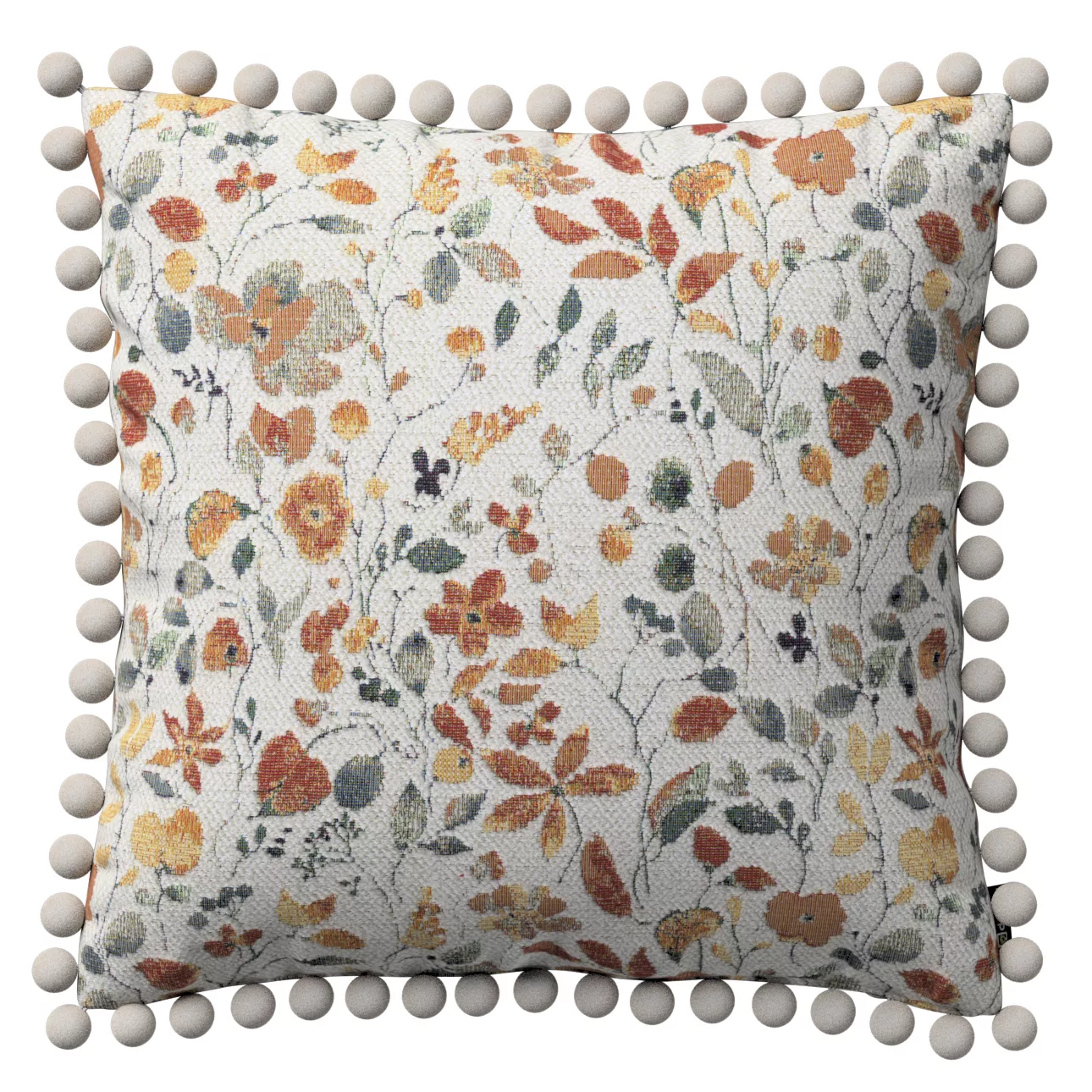 Kissenhülle Wera mit Bommeln, orange-grün, 45 x 45 cm, Cosy Home (145-12) günstig online kaufen