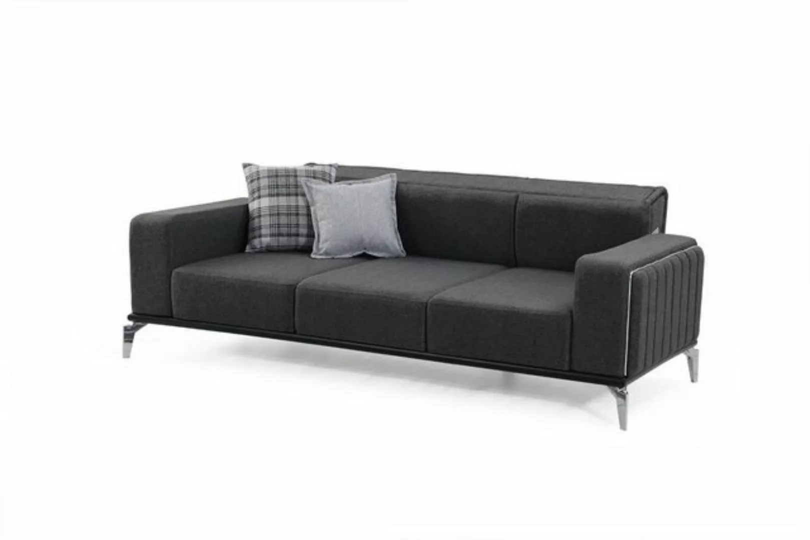 JVmoebel 3-Sitzer Stilvoll 3-Sitzer Sofa Modern Holz Wohnzimmer Möbel Grau günstig online kaufen