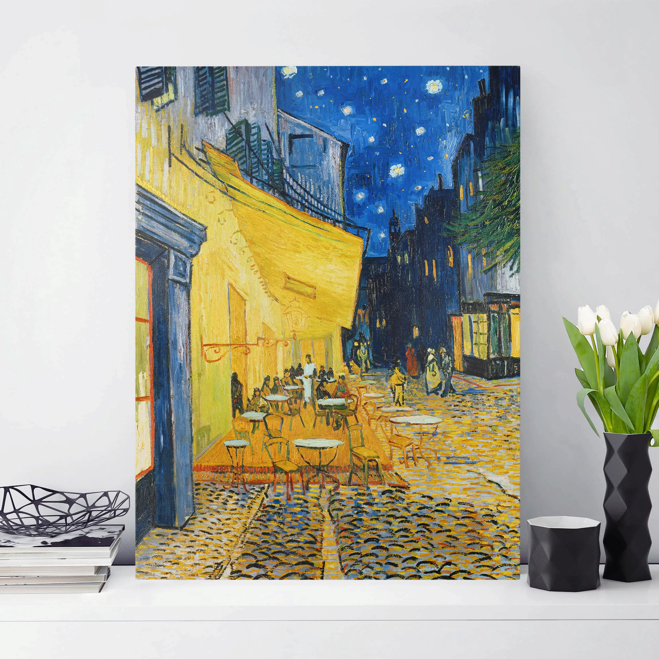 Leinwandbild Kunstdruck - Hochformat Vincent van Gogh - Café-Terrasse in Ar günstig online kaufen