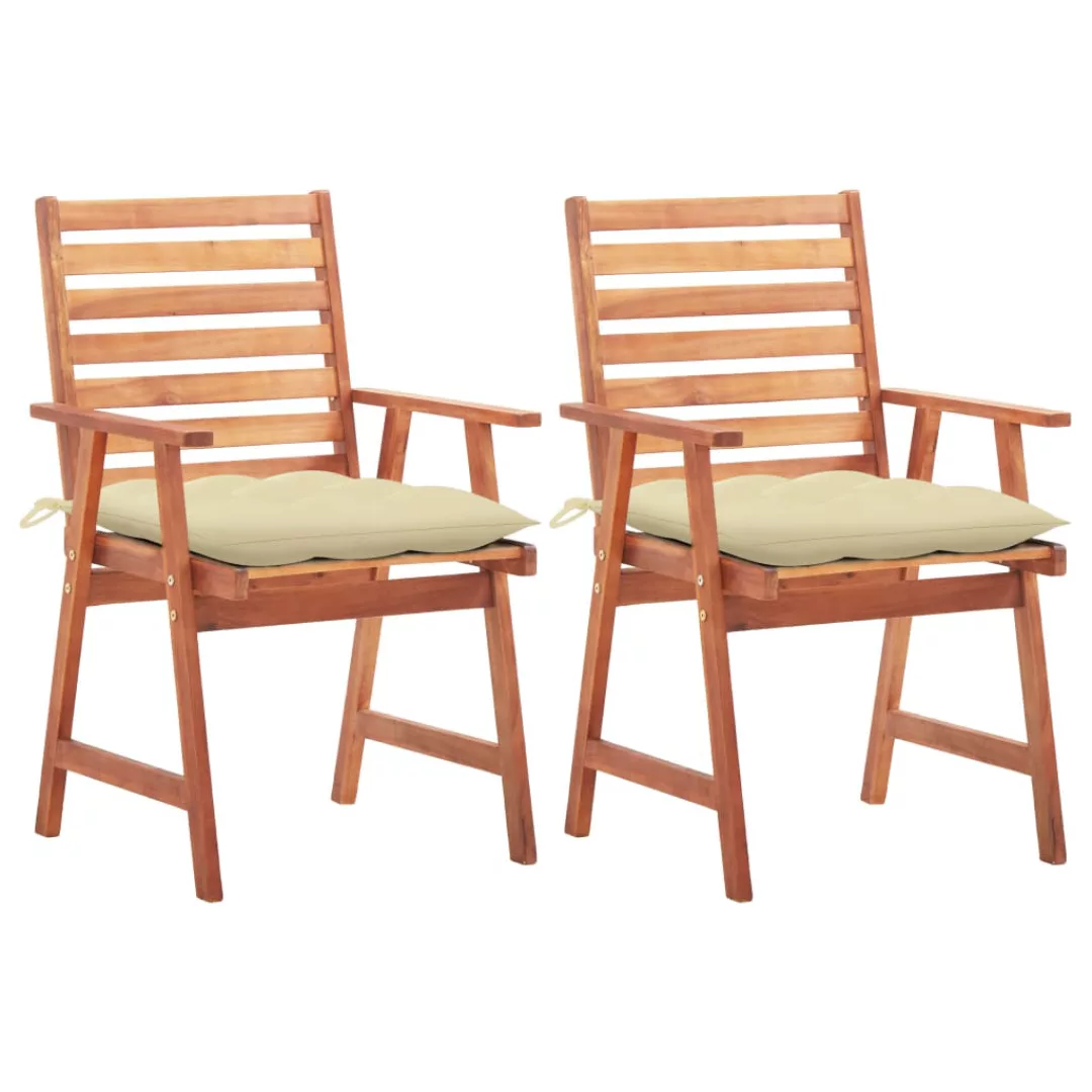 Garten-essstühle 2 Stk. Mit Kissen Massivholz Akazie günstig online kaufen