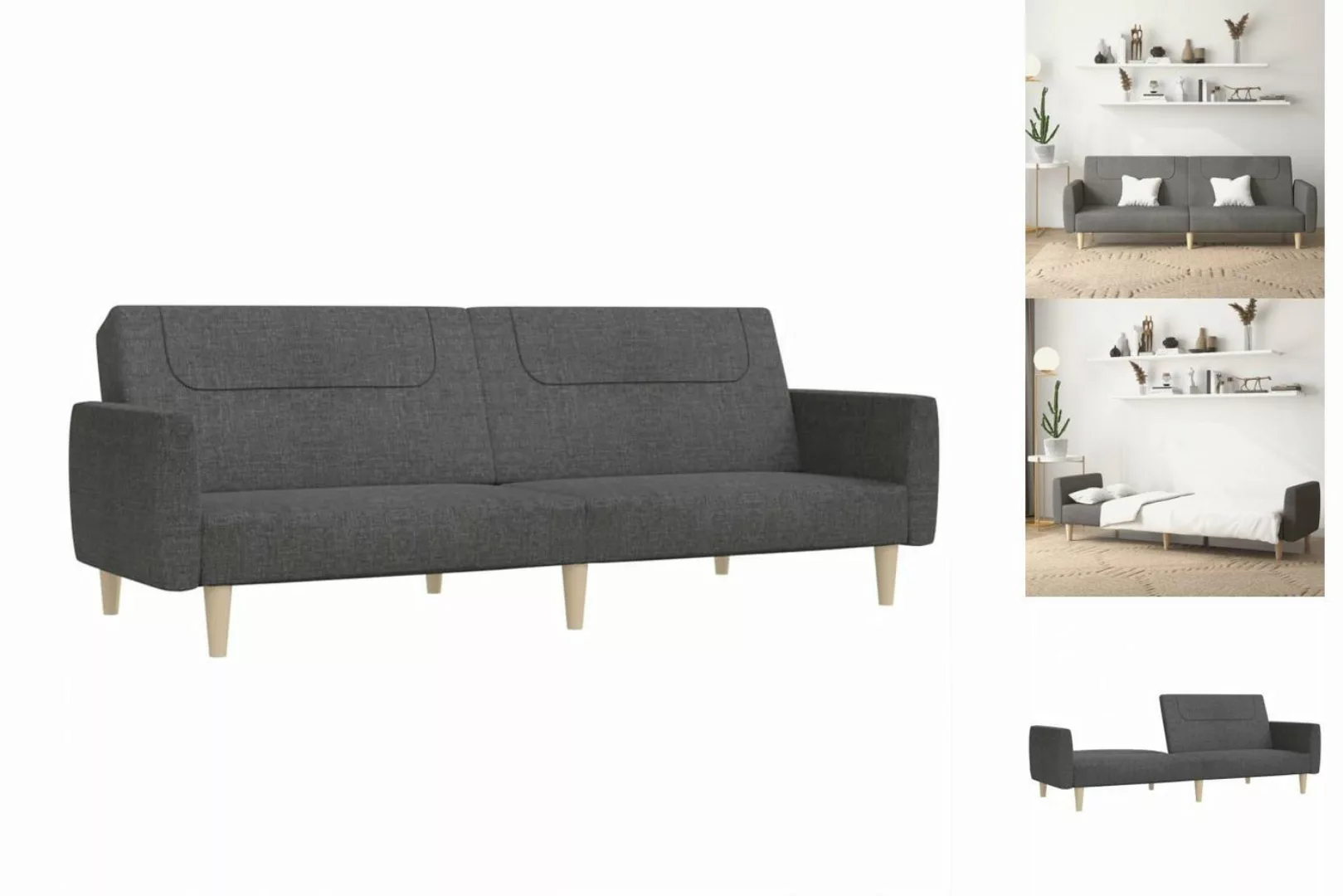 vidaXL Sofa Schlafsofa 2-Sitzer Dunkelgrau Stoff günstig online kaufen