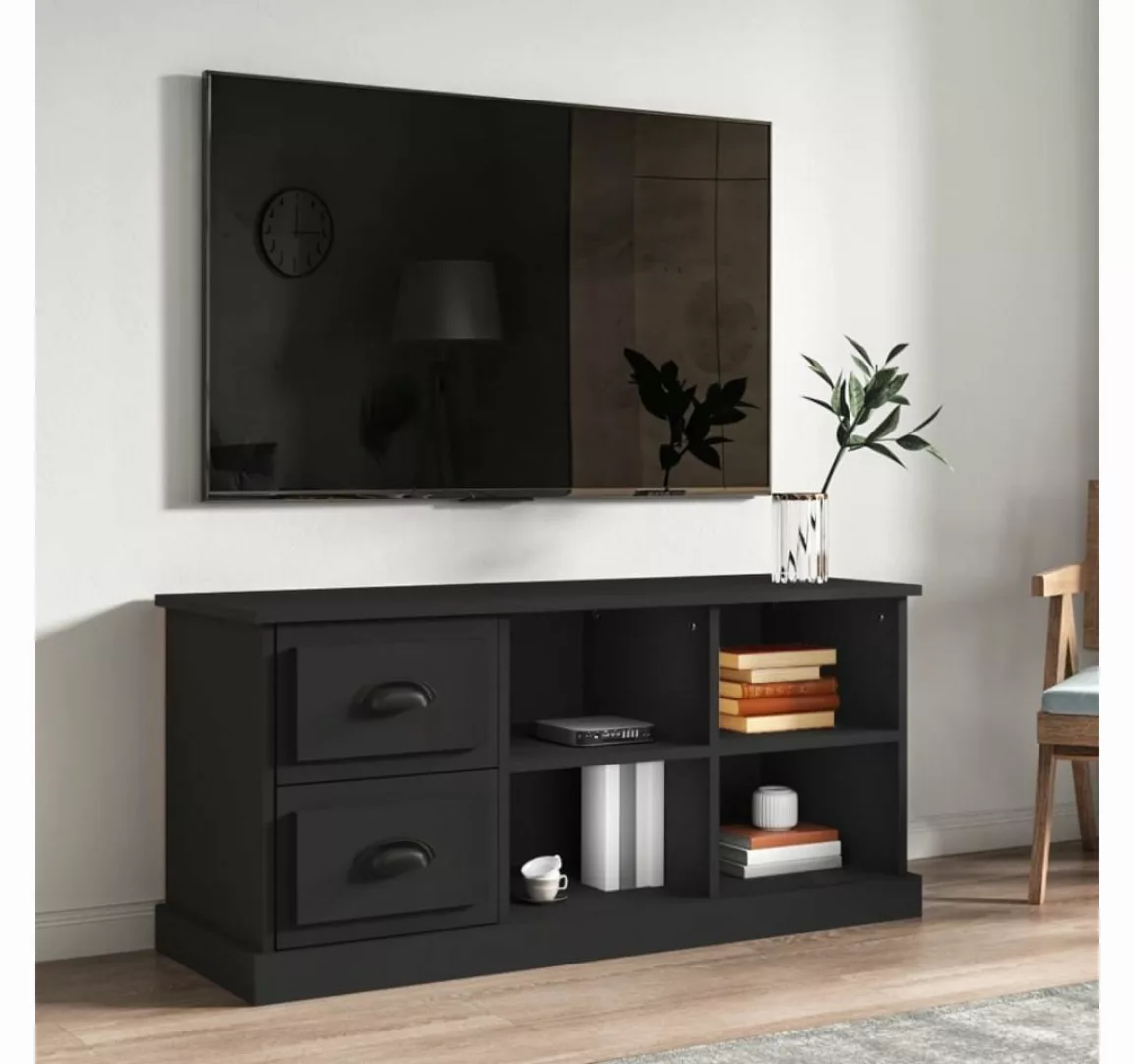 furnicato TV-Schrank Schwarz 102x35,5x47,5 cm Holzwerkstoff günstig online kaufen