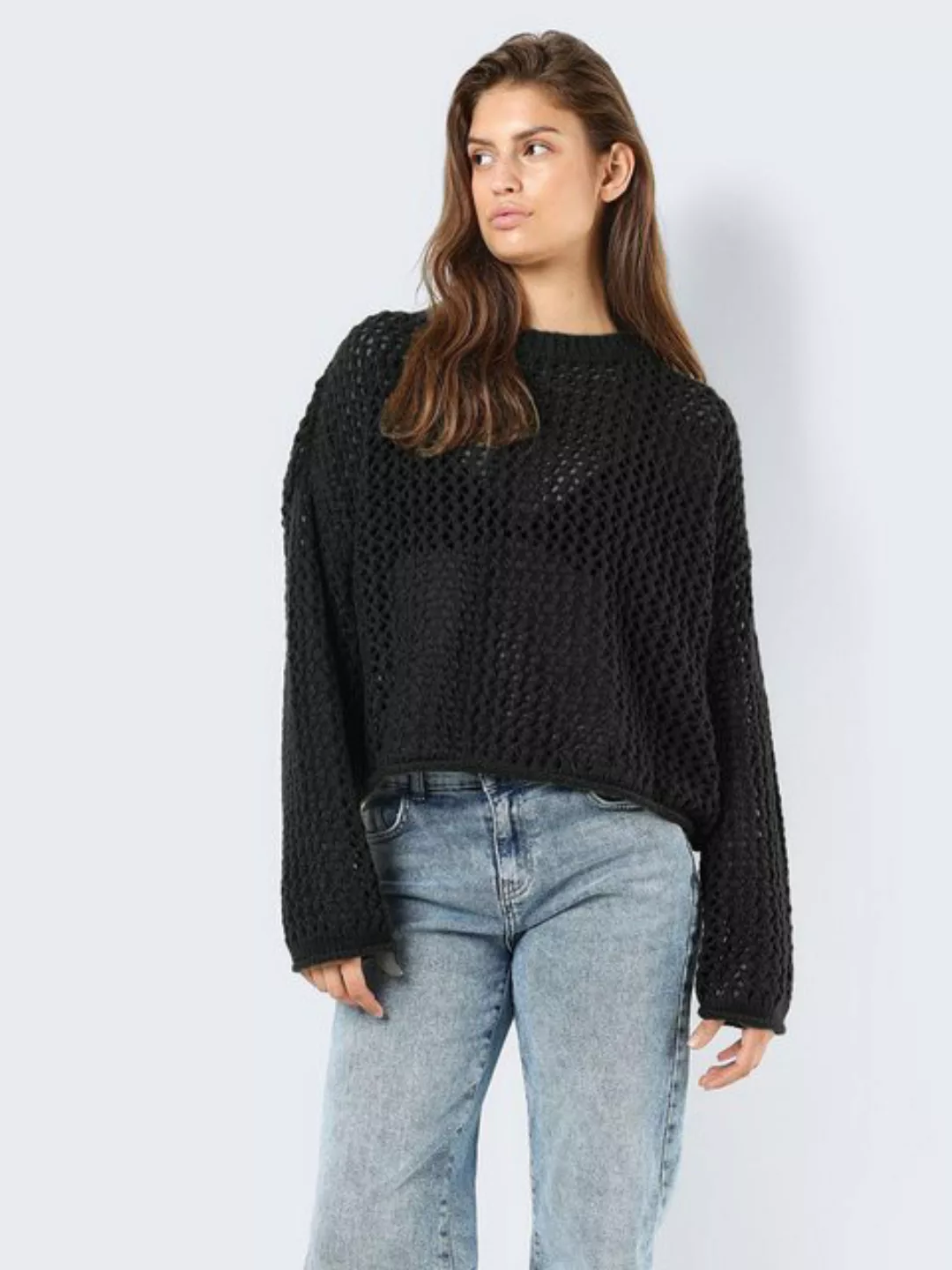 Noisy may Strickpullover Strickpullover Lockerer Schnitt Langarm Rundhals N günstig online kaufen