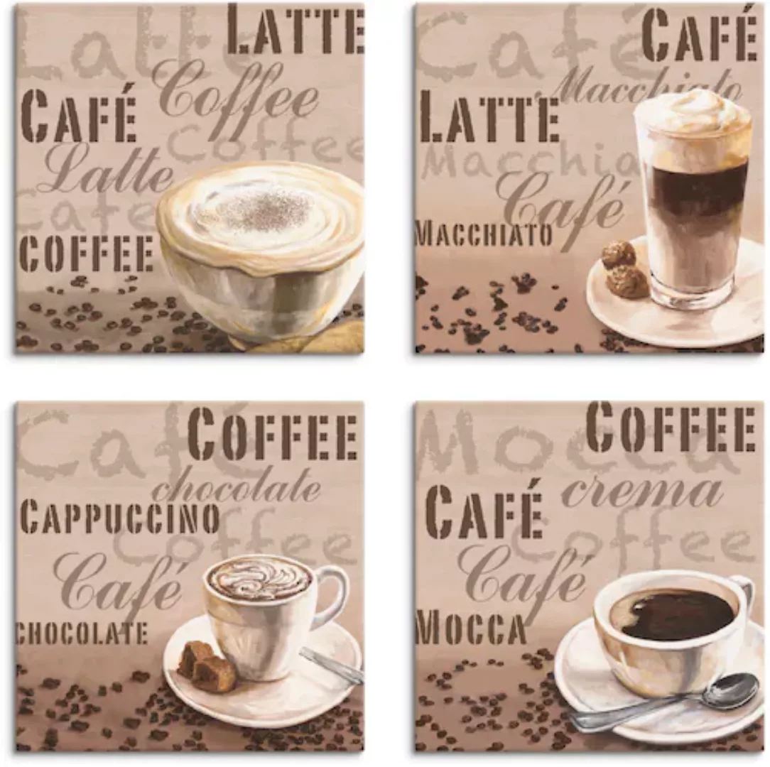Artland Leinwandbild "Milchkaffee Latte MacchiatoChocolate", Getränke, (4 S günstig online kaufen