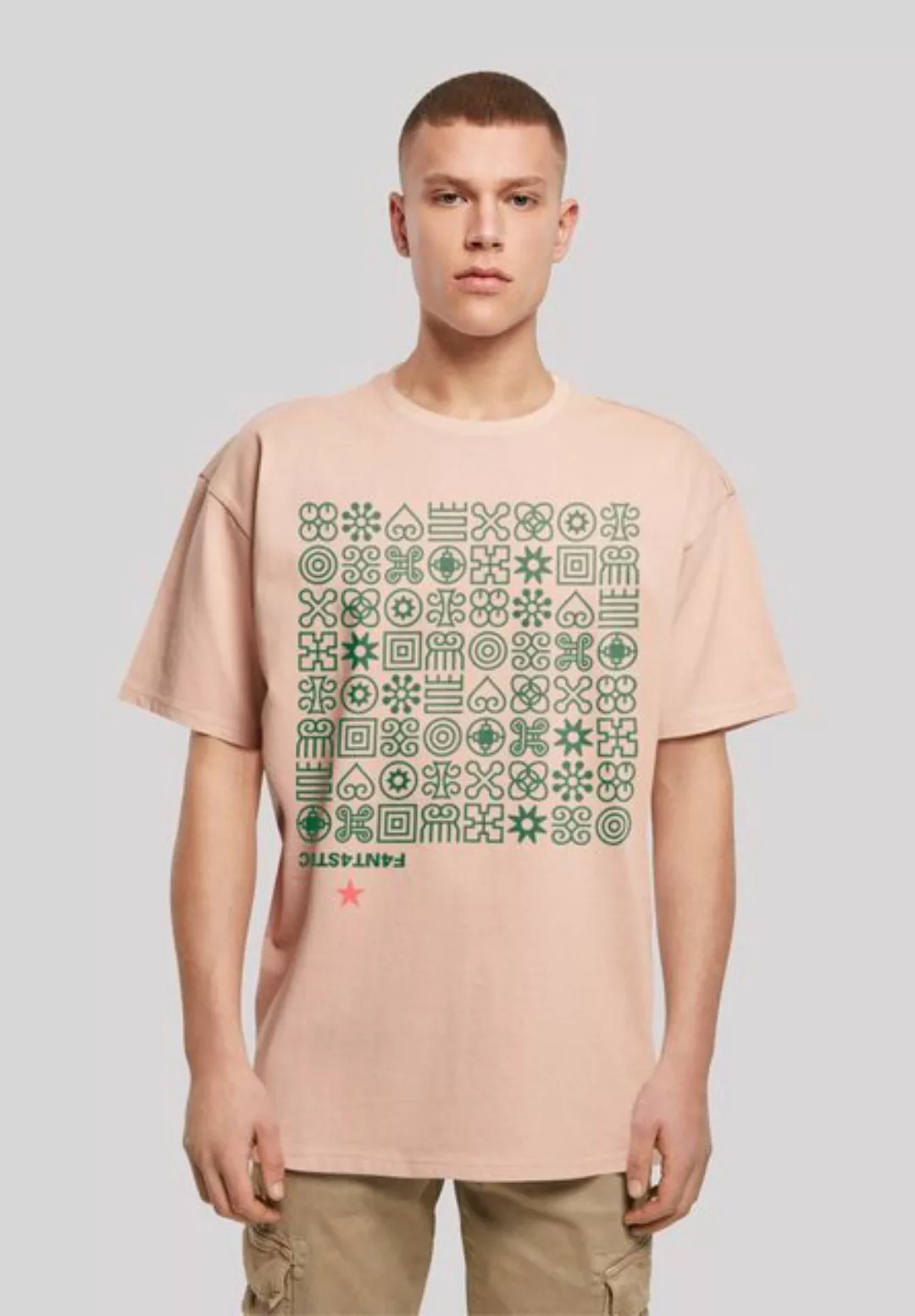 F4NT4STIC T-Shirt Muster Grün Symbole Print günstig online kaufen