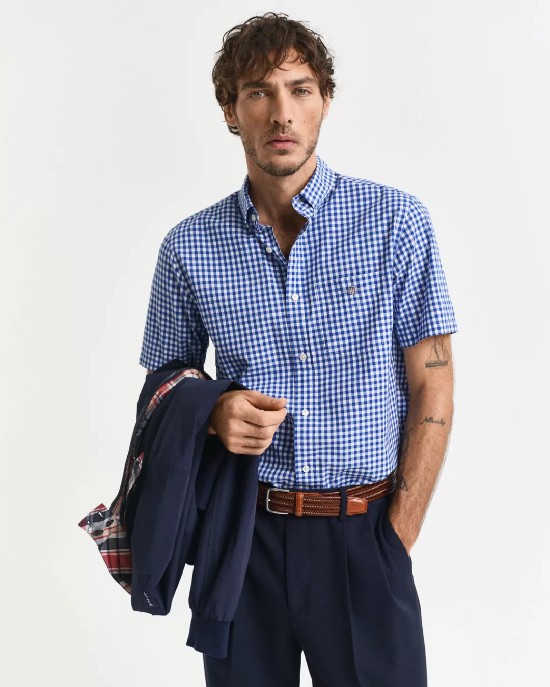 Vichy-Karohemd Button-down-­Kragen GANT blau günstig online kaufen